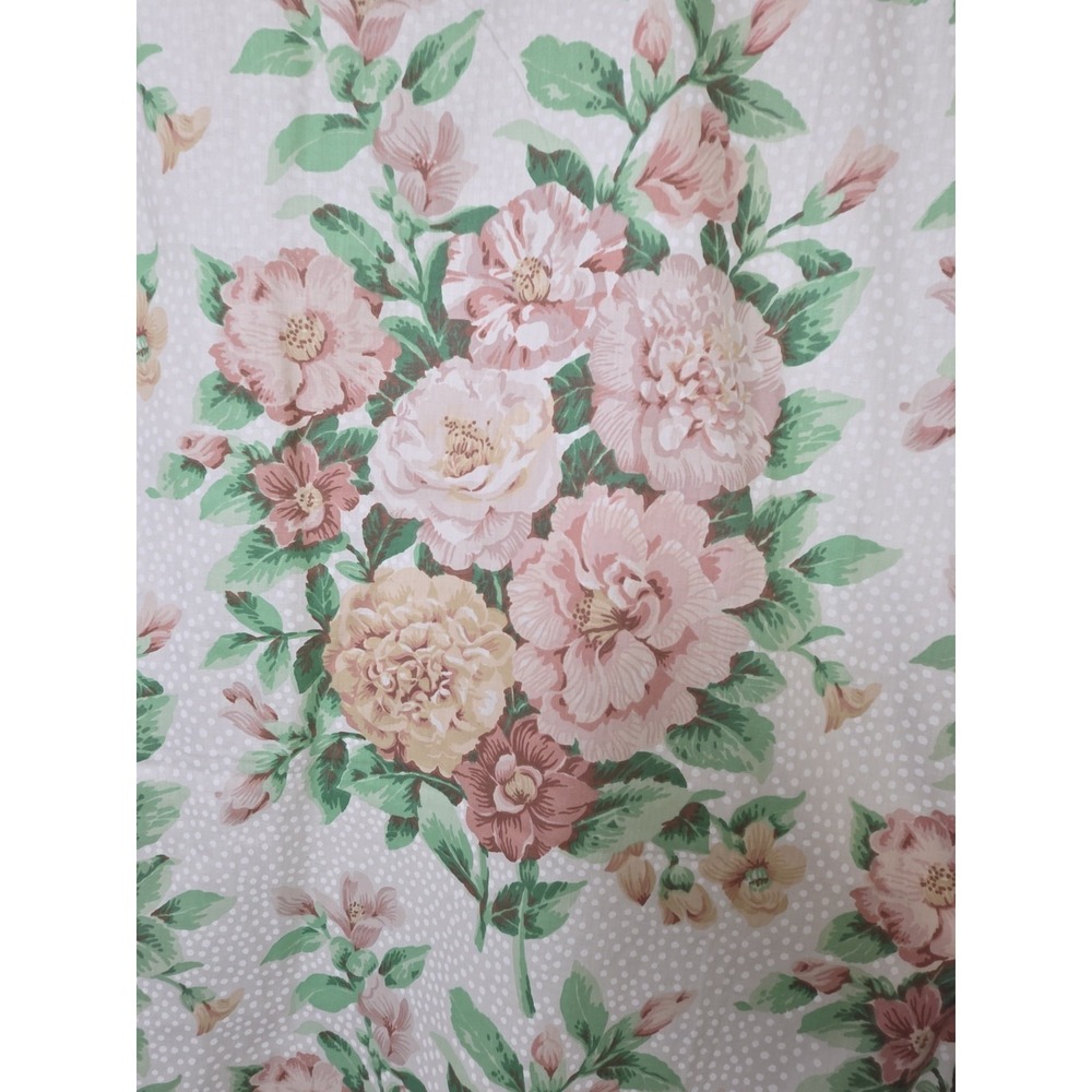 Vintage 80 90s Cottagecore Grandmillennial Floral Drapes‎ Dots Romantic Chintz